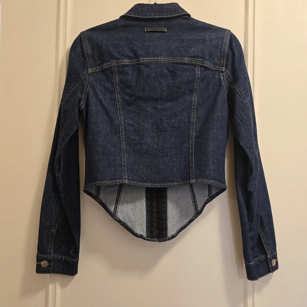 NWT Amanda Uprichard Bristol Denim Top in Dark Blue Heritage Wash - Sz Medium - Picture 7 of 16